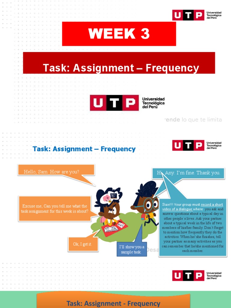 Week 3 Task: Video Dialogue Assignment | PDF | Dinner | Lunch