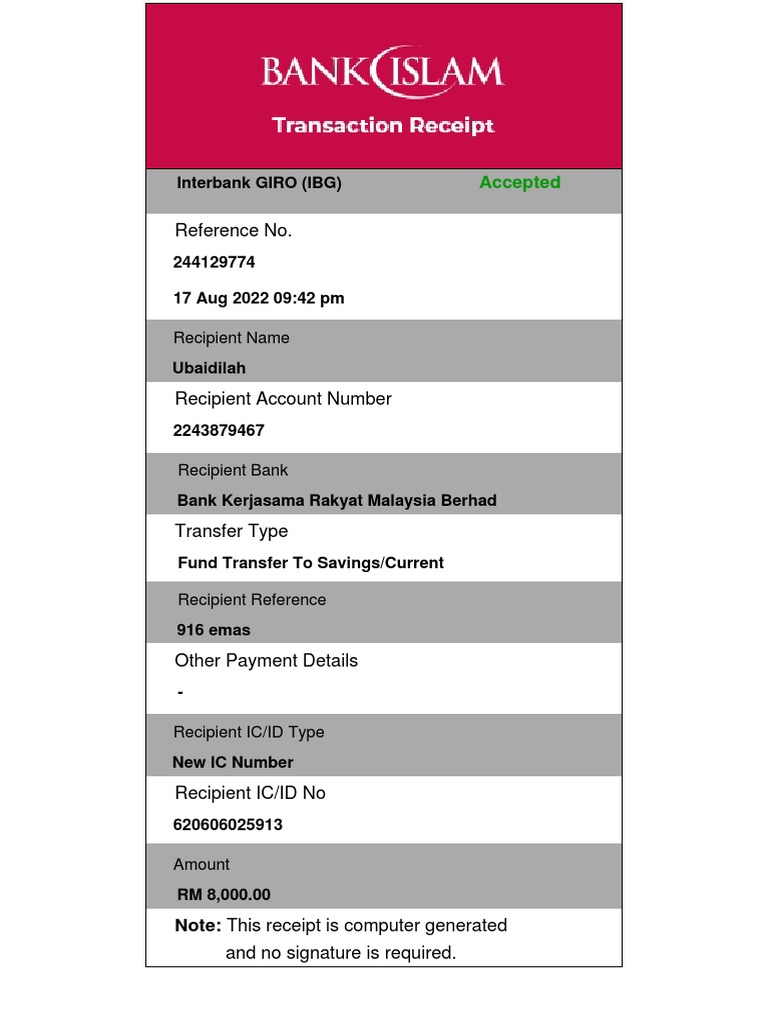 Transaction Receipt | PDF