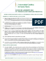 Indicaciones Postulantes Primer Examen Ordinario Presencial