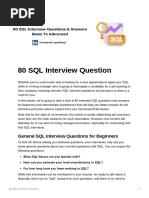 80 SQL Interview Questions and Answers