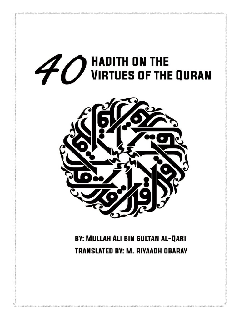 40 Hadith On Quran by Mulla Ali Qari English and Arabic Download Free