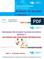 Preparing Students For Success in Module 1