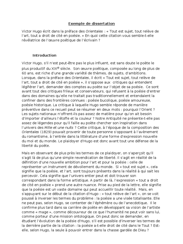 exemple introduction de dissertation