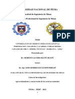 Tesis Optimizacion de Tiempos Operacionales en La Perforacion Voladura y Acarreo Unidad Minera Capacho de Oro Minera Vicus