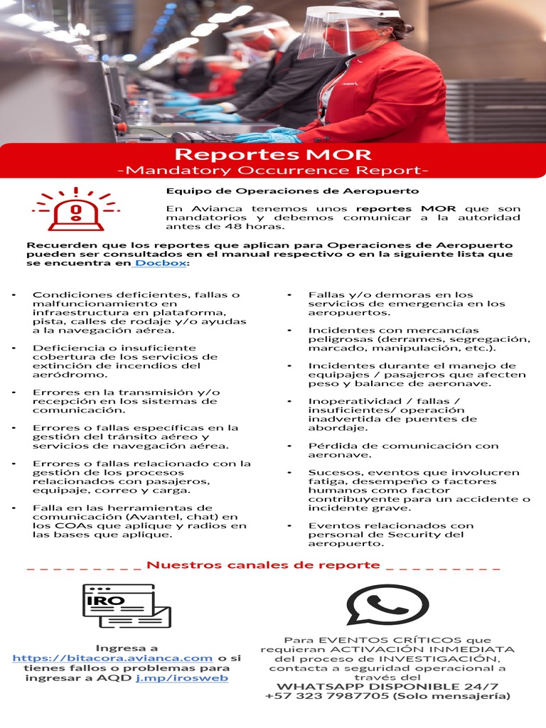 Reportes MOR: Notificación Obligatoria | PDF | Aeropuerto | Desastres ...