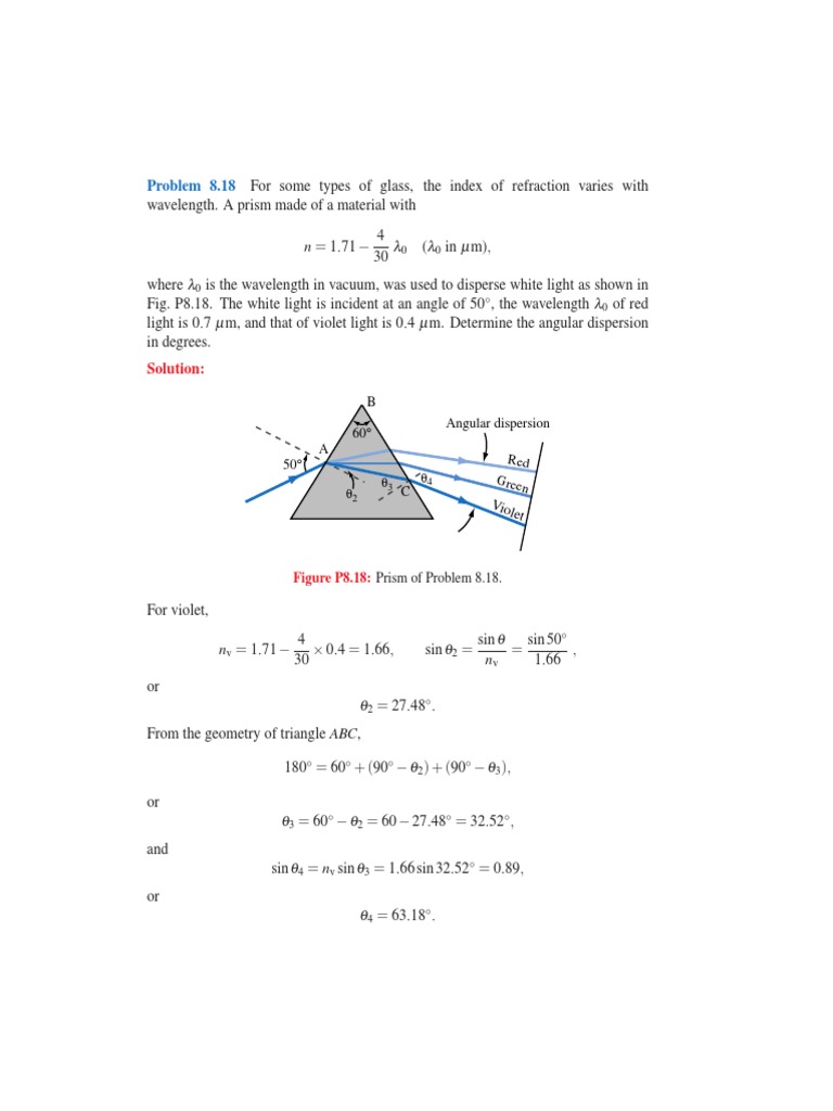 Angular Dispersion and Wave Reflection Calculations | PDF | Antenna ...