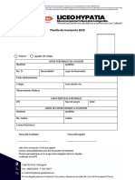 Planilla de Inscripcion Futbol