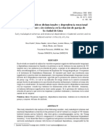 Esquemas Cognitivos Disfuncionales y Dependencia Emocional en Mujeres Con y Sin Violencia en La Relación de Pareja de La Ciudad de Lima