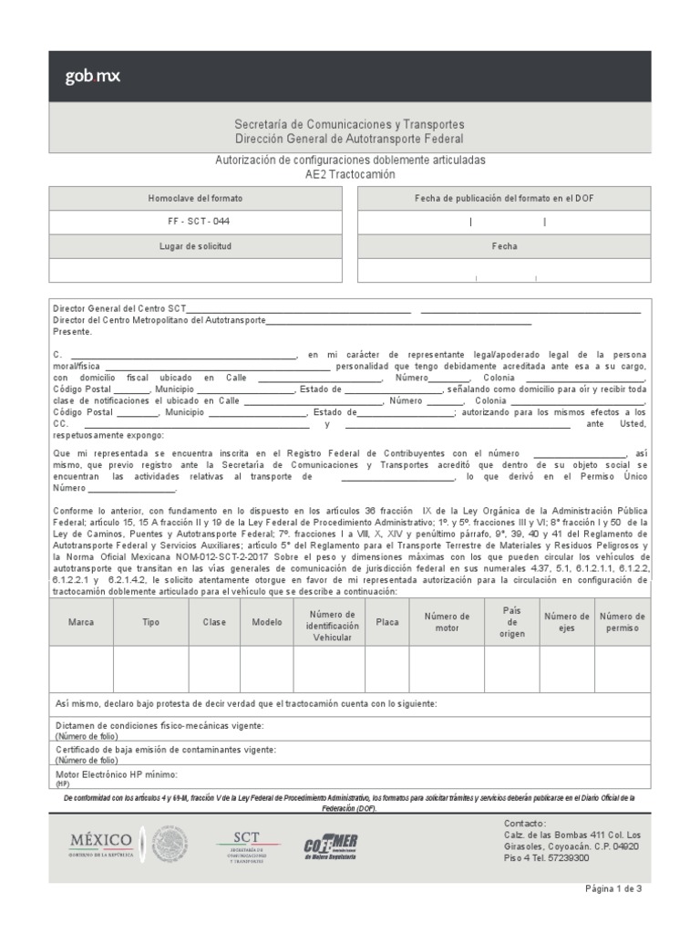 Formato AE2 Tractocamion MIR 44831 | PDF | Sistema de freno antibloqueo ...