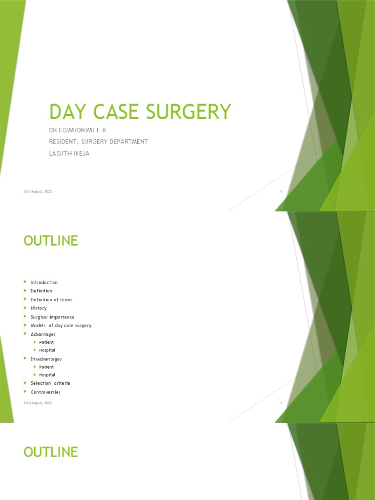 Overview of Day Case Surgery | PDF | Surgery | Patient