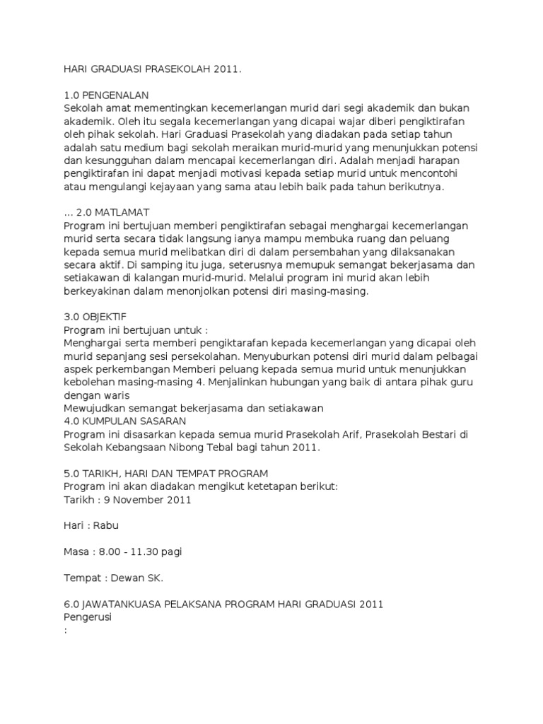 Kertas Kerja Hari Graduasi Prasekolah 2011  PDF