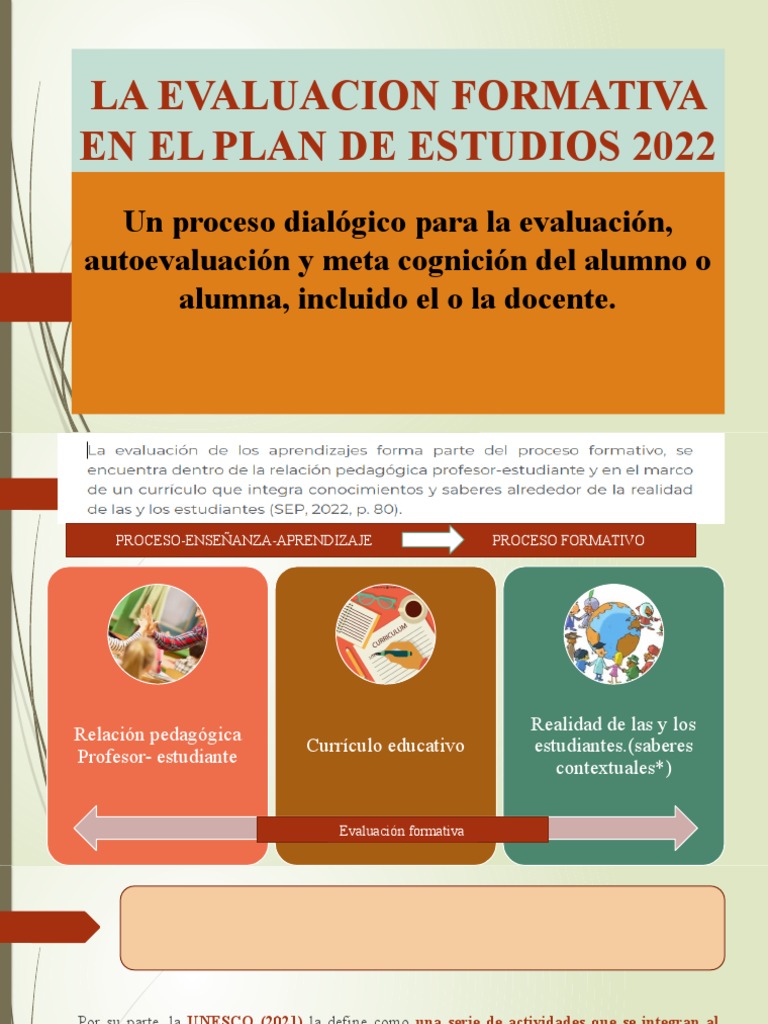 Evaluacion Formativa en El Plan de Estudios 2022 | Descargar gratis PDF ...