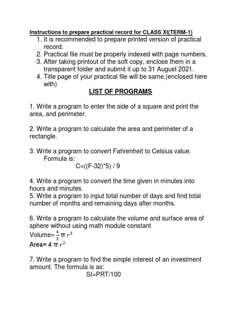 Xi class term 1 list of programs pdf area quadratic equation