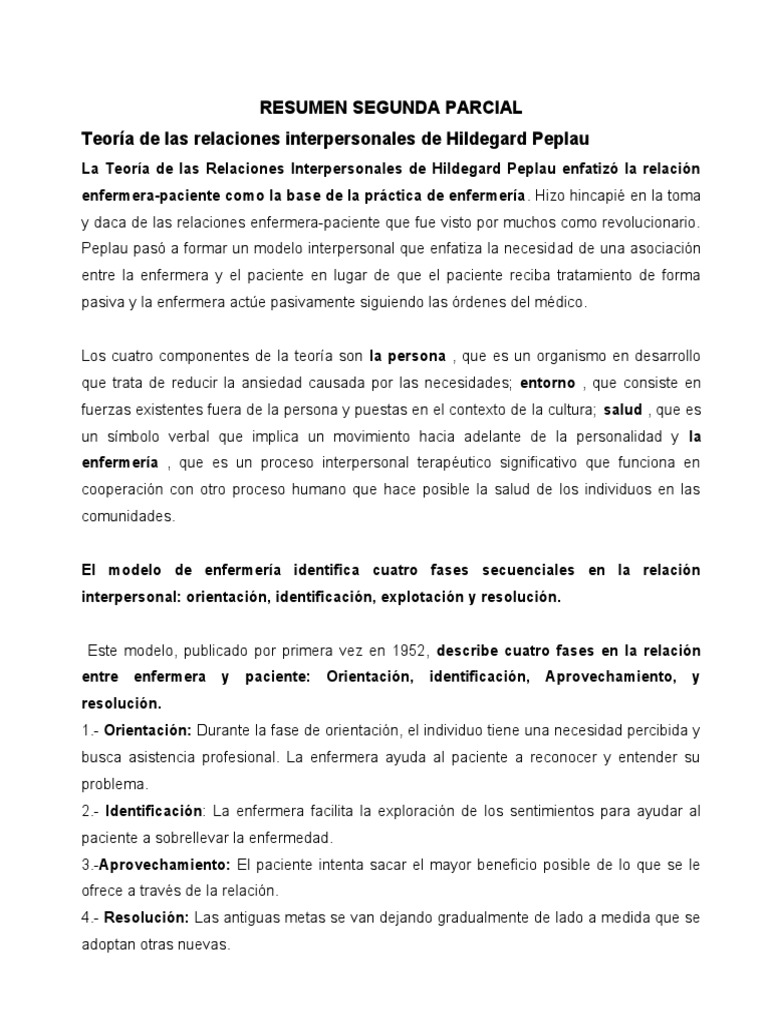 Resumen Teorias Enfermeria | PDF | Enfermería | Diagnostico medico