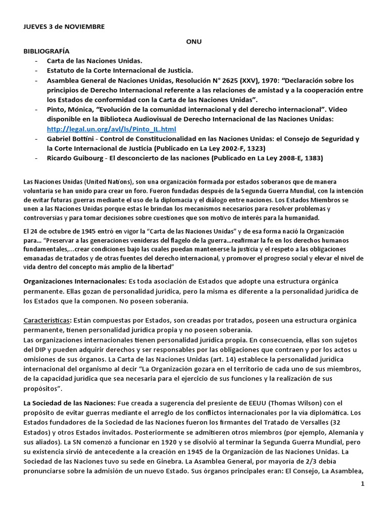 Organizacion de Las Naciones Unidas | PDF | Naciones Unidas ...
