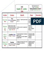 Samedi Octobre: Activités Contenus Objectifs Etapes Observations