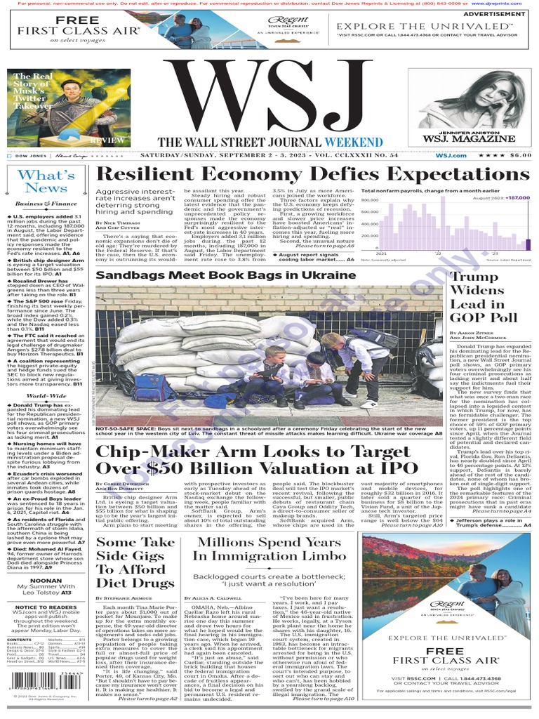 Wallstreetjournal 20230902 TheWallStreetJournal, PDF, The Wall Street  Journal