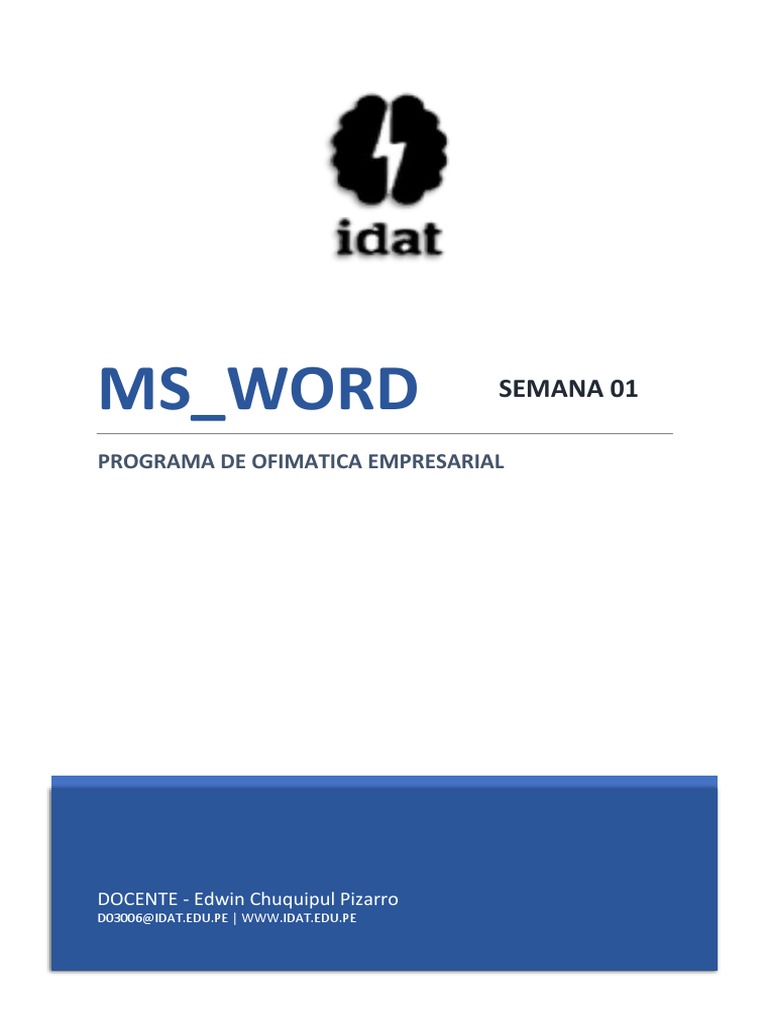 Manual Ms-Word - Semana 01 | PDF | Microsoft Office | Microsoft Word