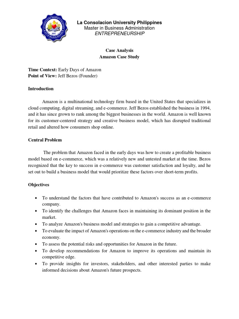 Amazon Case Study Pdf Retail E Commerce