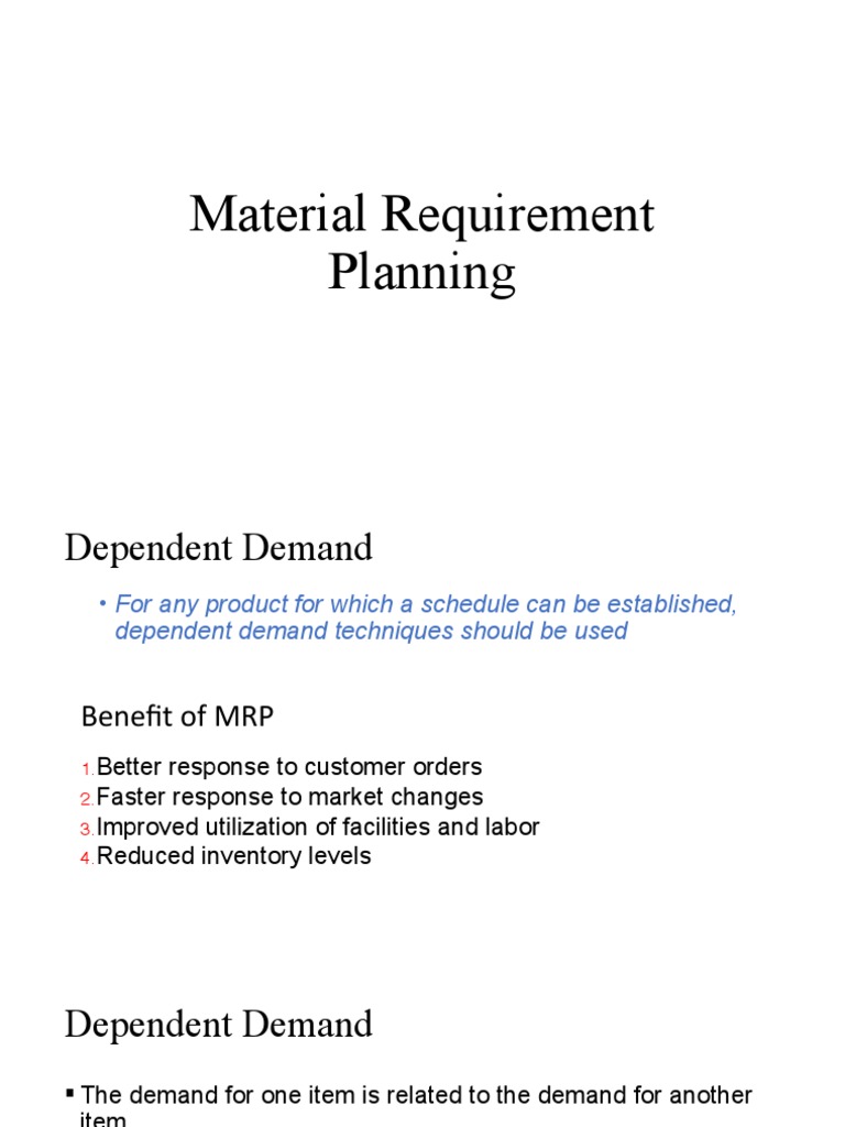 Material Requirement Planning PDF