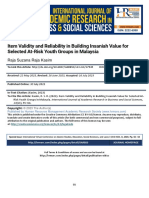 Item Validity and Reliability in Building Insaniah Value For Selected At-Risk Youth Groups in Malaysia