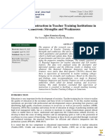 Supervision of Instruction in Teacher Training Institutions in Cameroon Strengths and Weaknesses