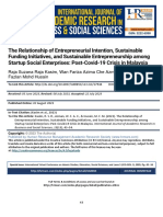 The Relationship of Entrepreneurial Intention, Sustainable Funding Initiatives, and Sustainable Entrepreneurship Among Startup Social Enterprises Post-Covid-19 Crisis in Malaysia