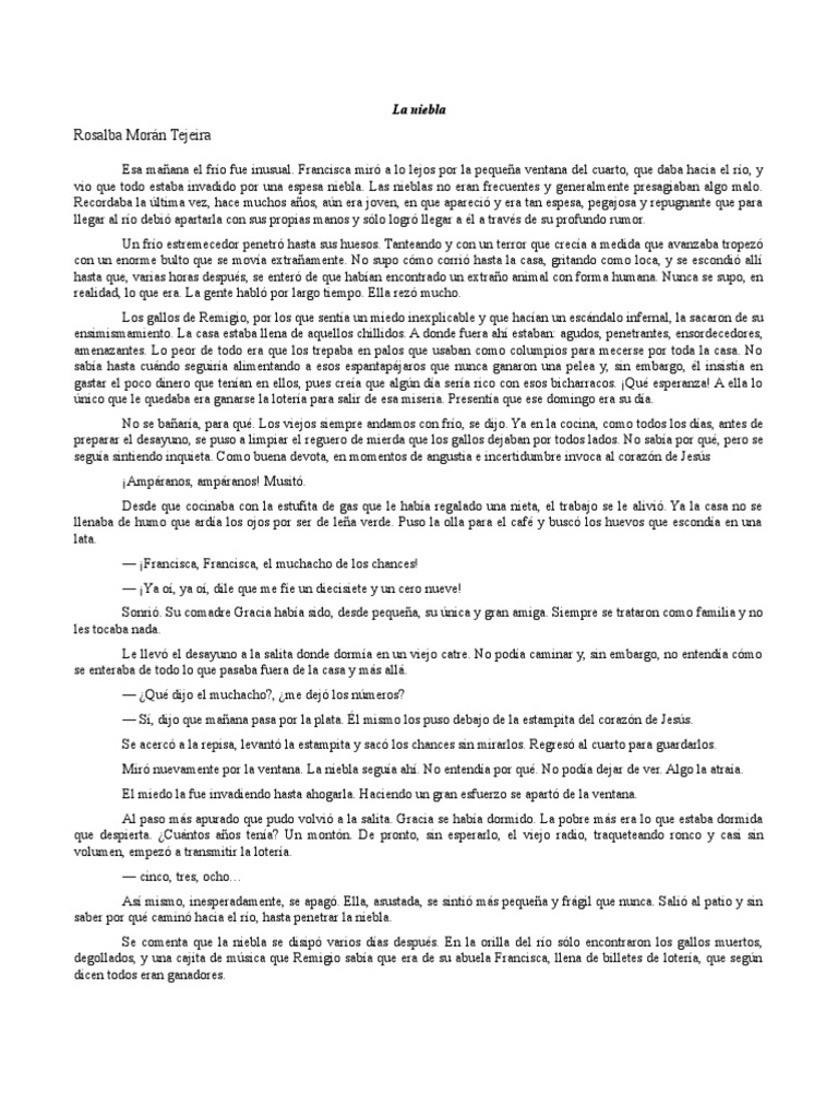 La Niebla. Cuento para El Círculo de Lectores | PDF
