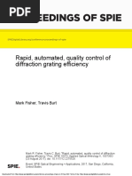 Proceedings of Spie: Rapid, Automated, Quality Control of Diffraction Grating Efficiency