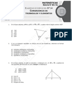 MATEMÁTICAS Material N MA-18a CUADERNO DE EJERCICIOS N 14 CONGRUENCIA DE TRIÁNGULOS Y ELEMENTOS