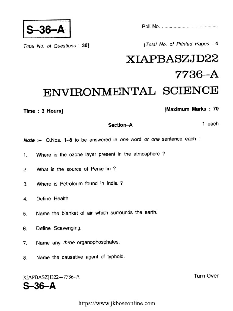 ENVIRONMENTAL SCIENCE QUESTION PAPER PDF CLASS 11 visual data 6