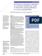 30 - Low Back Pain in Emergency Ambulance Workers in Tertiary Hospitals in China and Its Risk Factors Among Ambulance Nurses