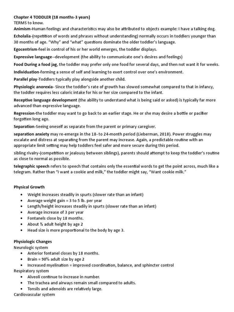 Chapter 4 TODDLER PDF Language Development Toddler