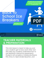 Back To School Ice Breakers K-5