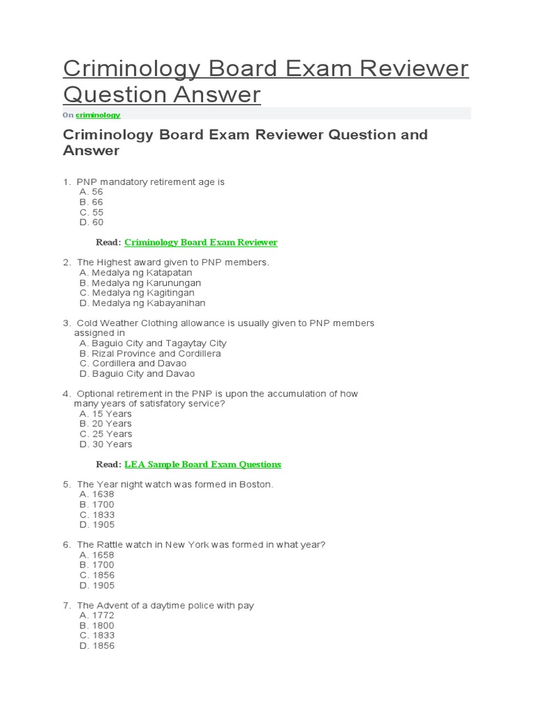 Criminology Exam Prep Guide | PDF