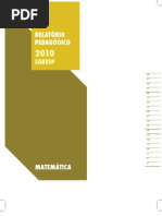 SARESP - RELATÓRIO PEDAGÓGICO MATEMÁTICA - 2010