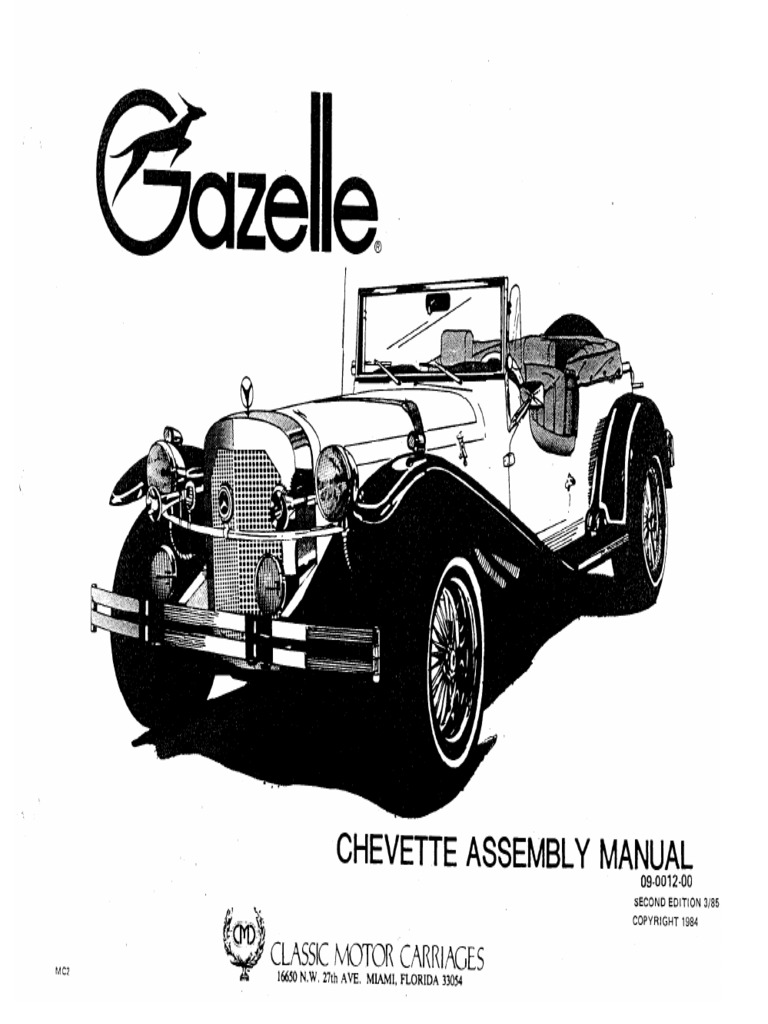 CMC Gazelle Assembly Manual Chevy PDF
