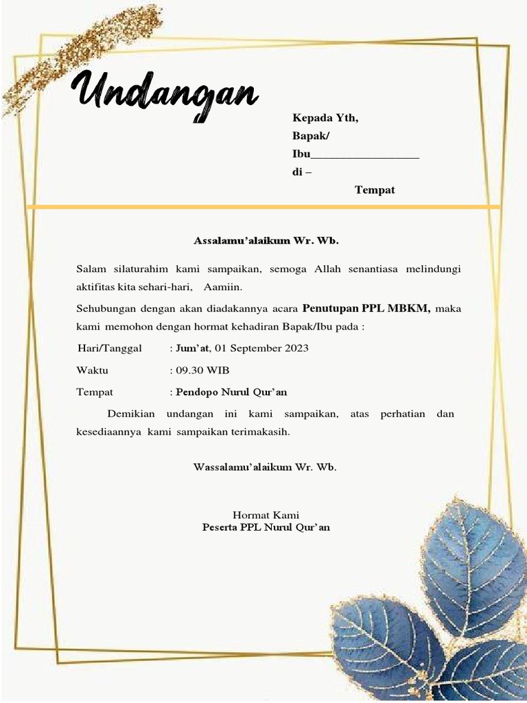 Undangan Penutupan Fiks | PDF