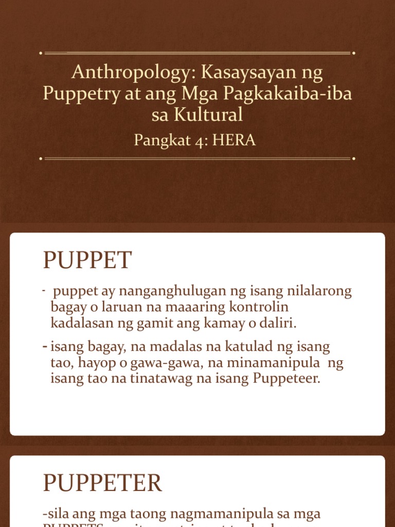 Kasaysayan NG Puppet | PDF