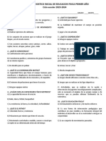 Examen Diagnostico Inicial de Educacion Fisica Primer Año