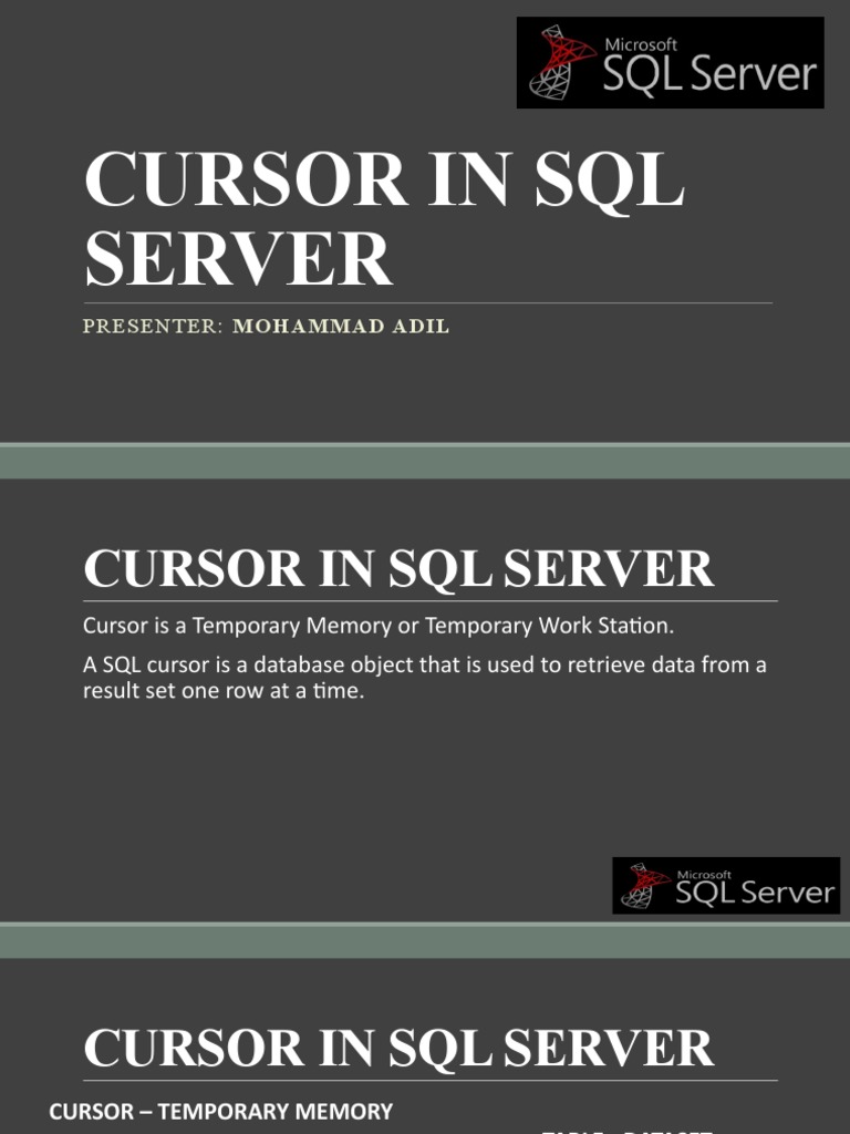 Cursor in SQL Server | PDF