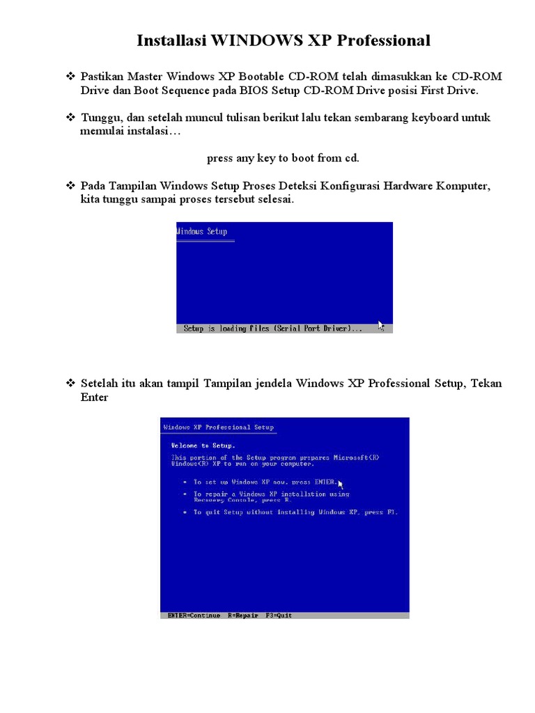 Panduan Instalasi Windows XP Professional | PDF