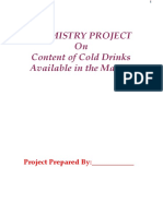 CHEMISTRY PROJECT On Content of Cold Dri