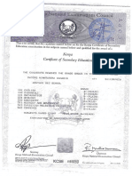 Kcse Certificate