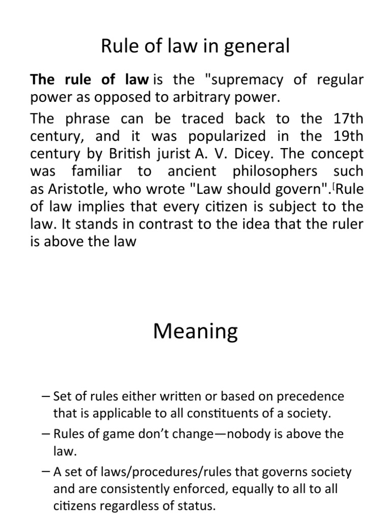 Rule of law in general pdf rule of law justice