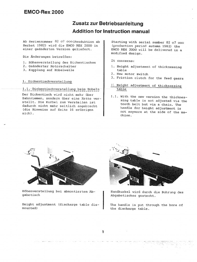 EMCO Rex 2000 Manual en PDF