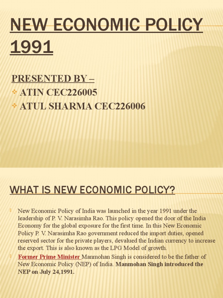 New Economic Policy 1991 | PDF | Economic Policy | Privatization
