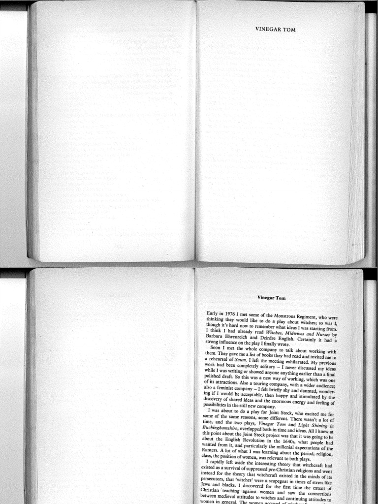 Vinegar Tom - Caryl Churchill | PDF