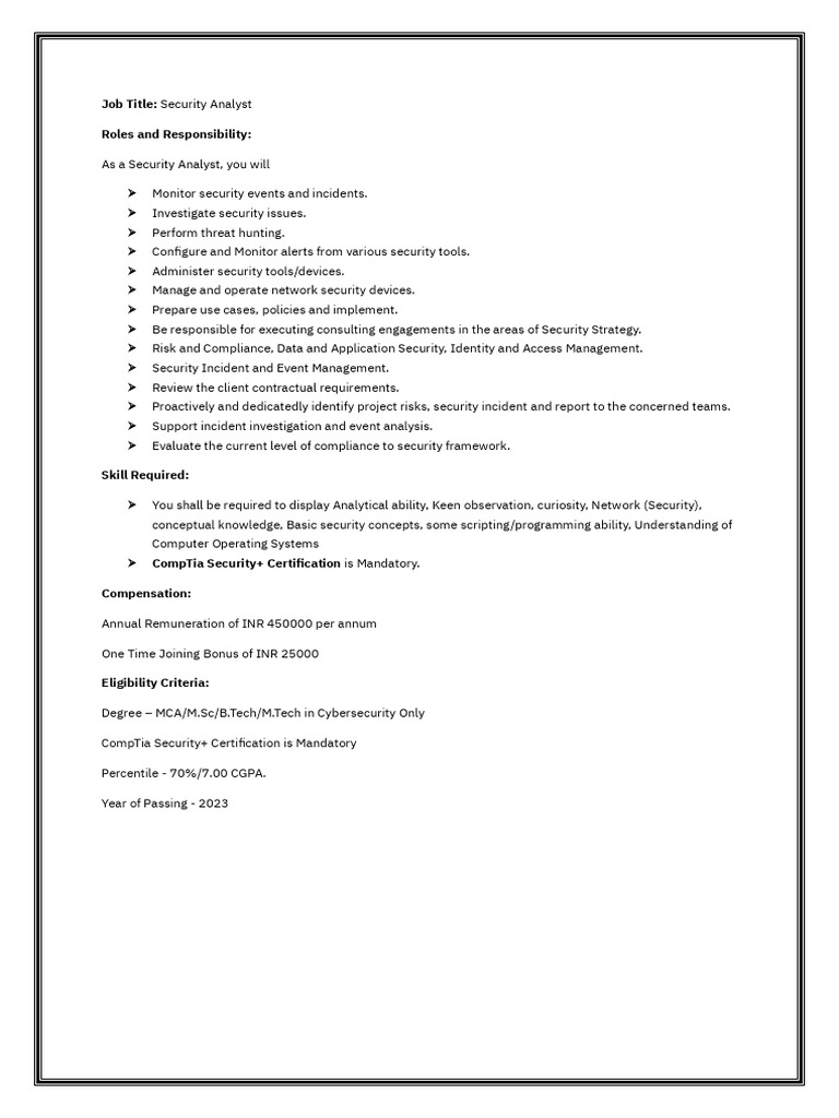 JD JS Security Analyst PDF