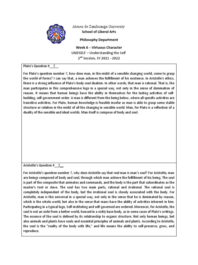 Independent Practice PDF Aristotle Soul